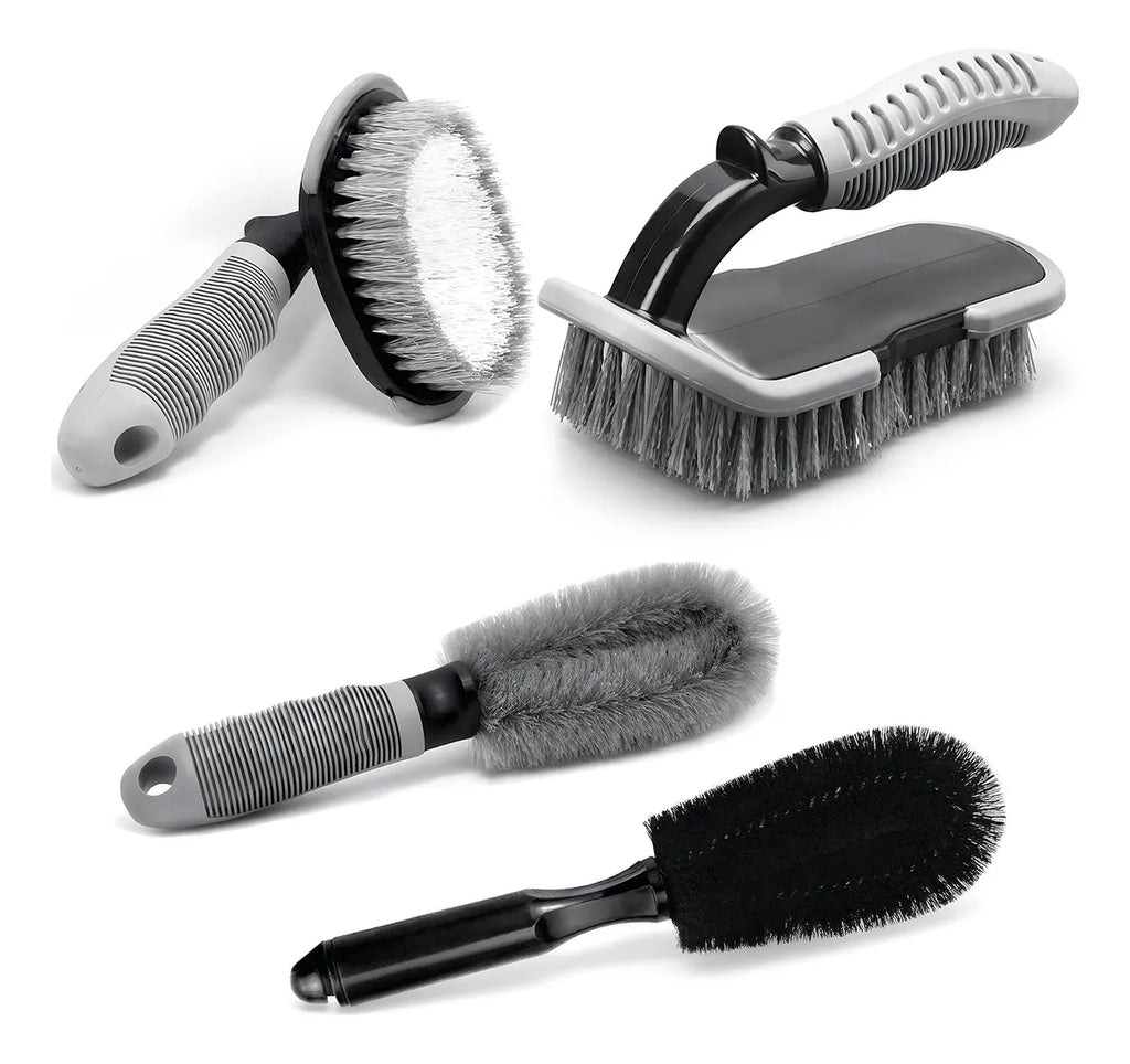 Kit de 4 cepillos para limpieza de llantas y neumáticos | Selección Zaligan