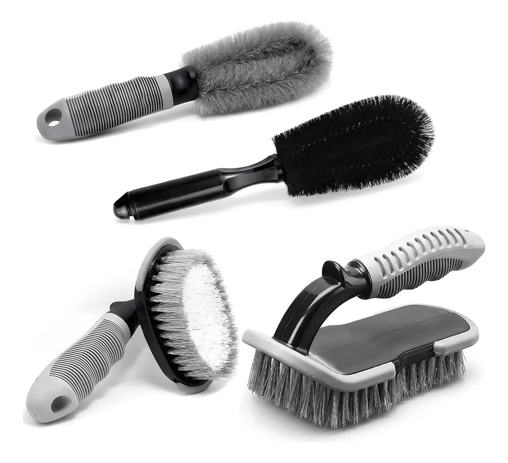 Kit de 4 cepillos para limpieza de llantas y neumáticos | Selección Zaligan