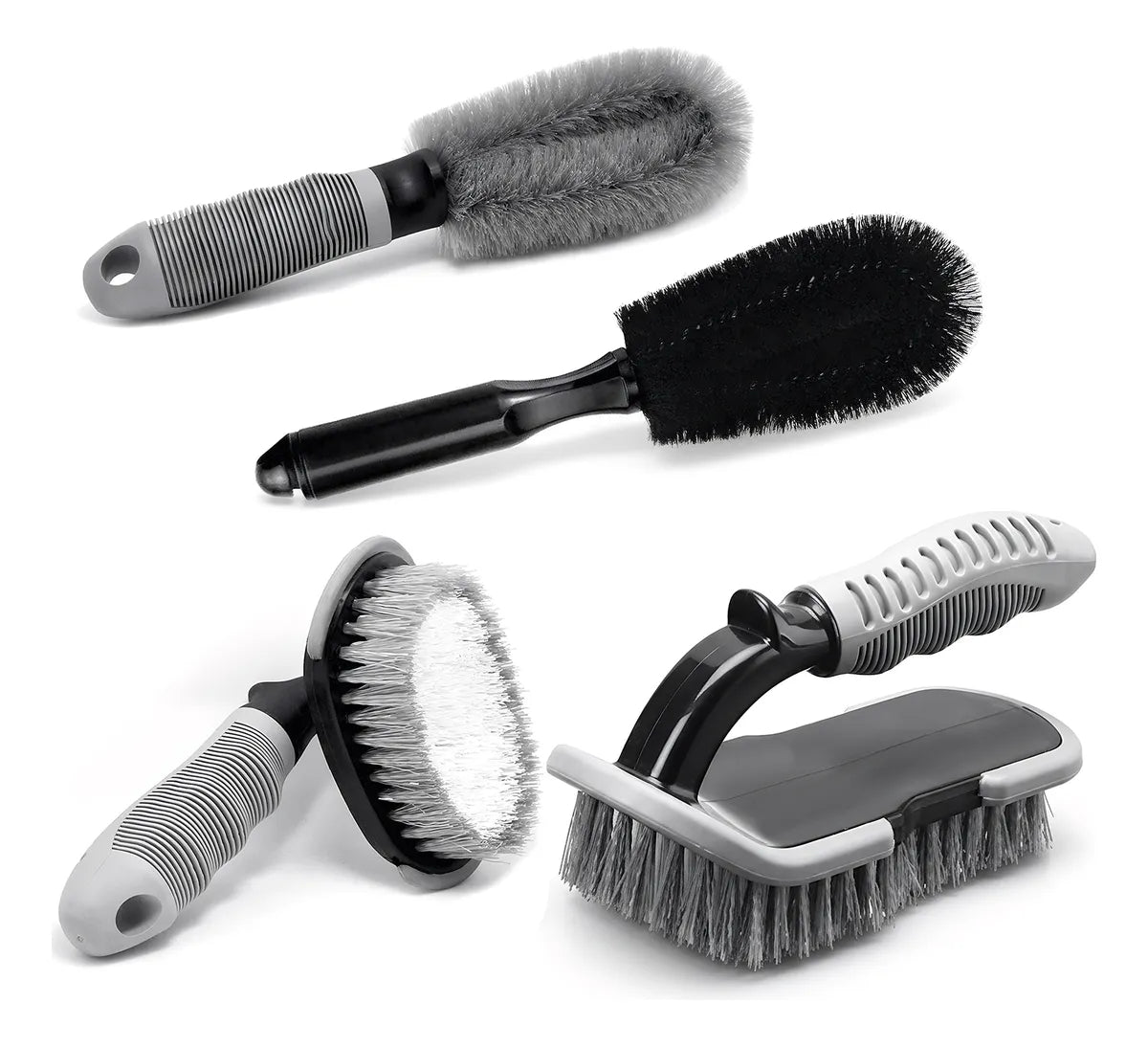 Kit de 4 cepillos para limpieza de llantas y neumáticos | Selección Zaligan