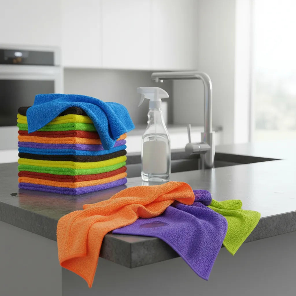 Pack de 10 paños de microfibra premium 40×60 cm – Limpieza multiuso | Selección Zaligan