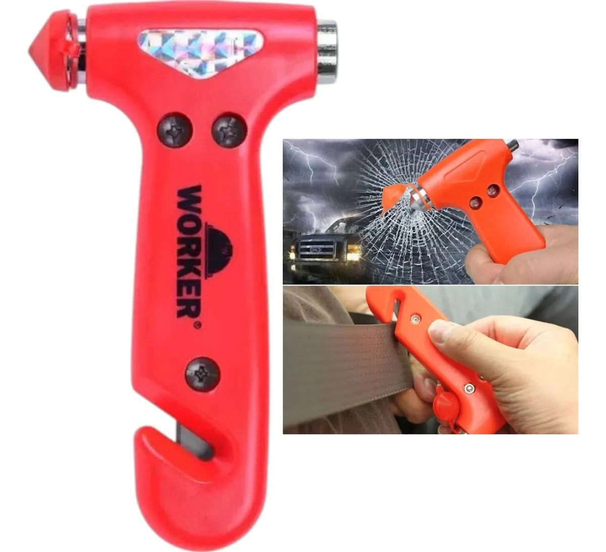 Martillo de seguridad para coche – Corta cinturón y rompe cristales | Selección Zaligan