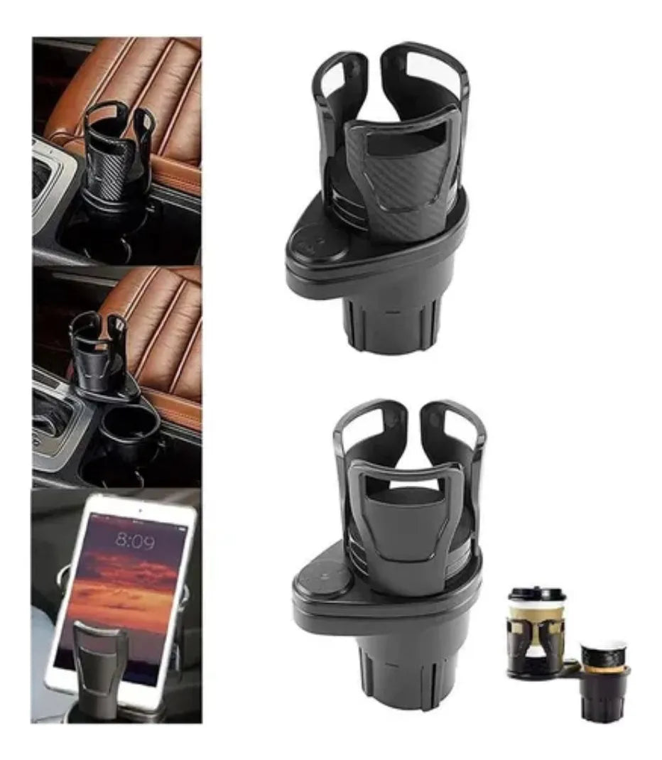Soporte portavasos 2 en 1 para coche – Ajustable | Selección Zaligan